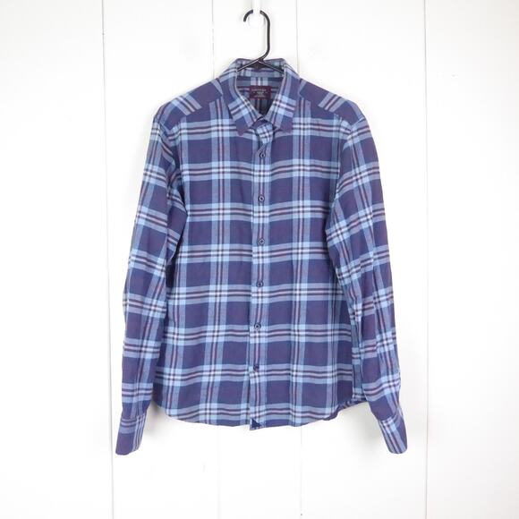 Untuckit Shirt Mens SZ M Slim Fit Flannel Button Up Plaid Outdoors Midweight - Picture 2 of 9